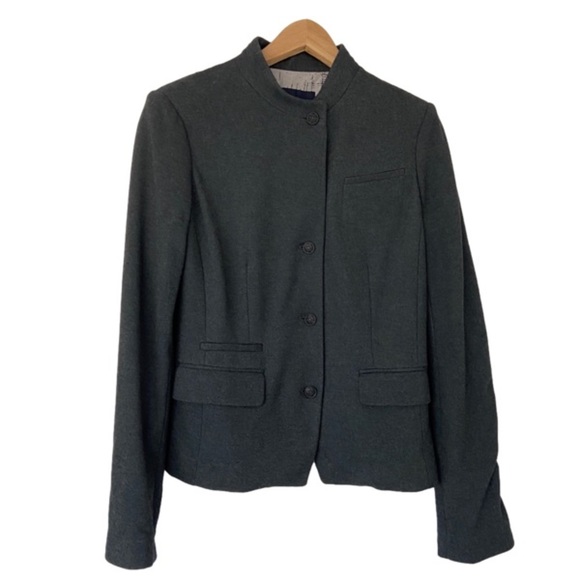 BANANA REPUBLIC GREY STRETCH CLASSIC RAYON BLEND SINGLE BREASTED BLAZER, 10 - Picture 1 of 15